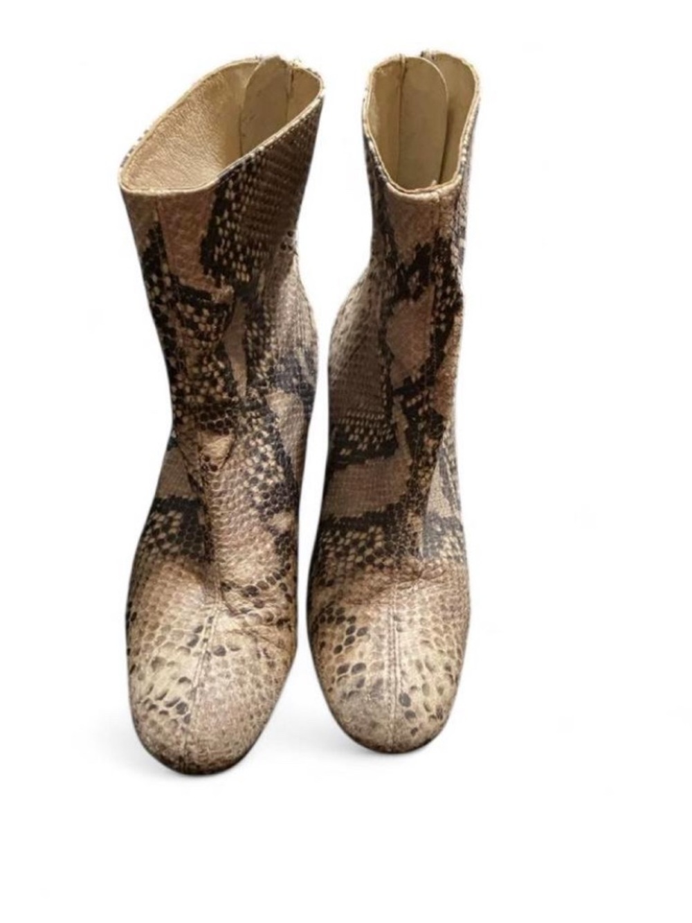 Snakeskin Pattern Reptile Habitat Boots - Brown